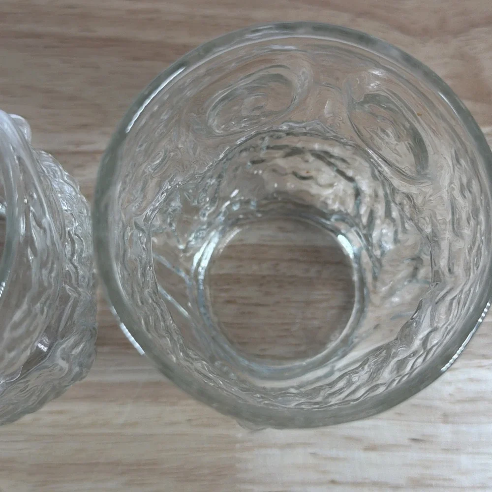 Vintage Owl Shaped Glasses set of 2 by Libbey Clear Glass MCM Bird Birds